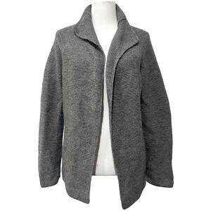 Boden Cardigan Sweater Gray Chunky Knit Wool Alpaca Open Front Women’s Size 8